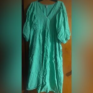 A New Day Teal Eyelet Dress